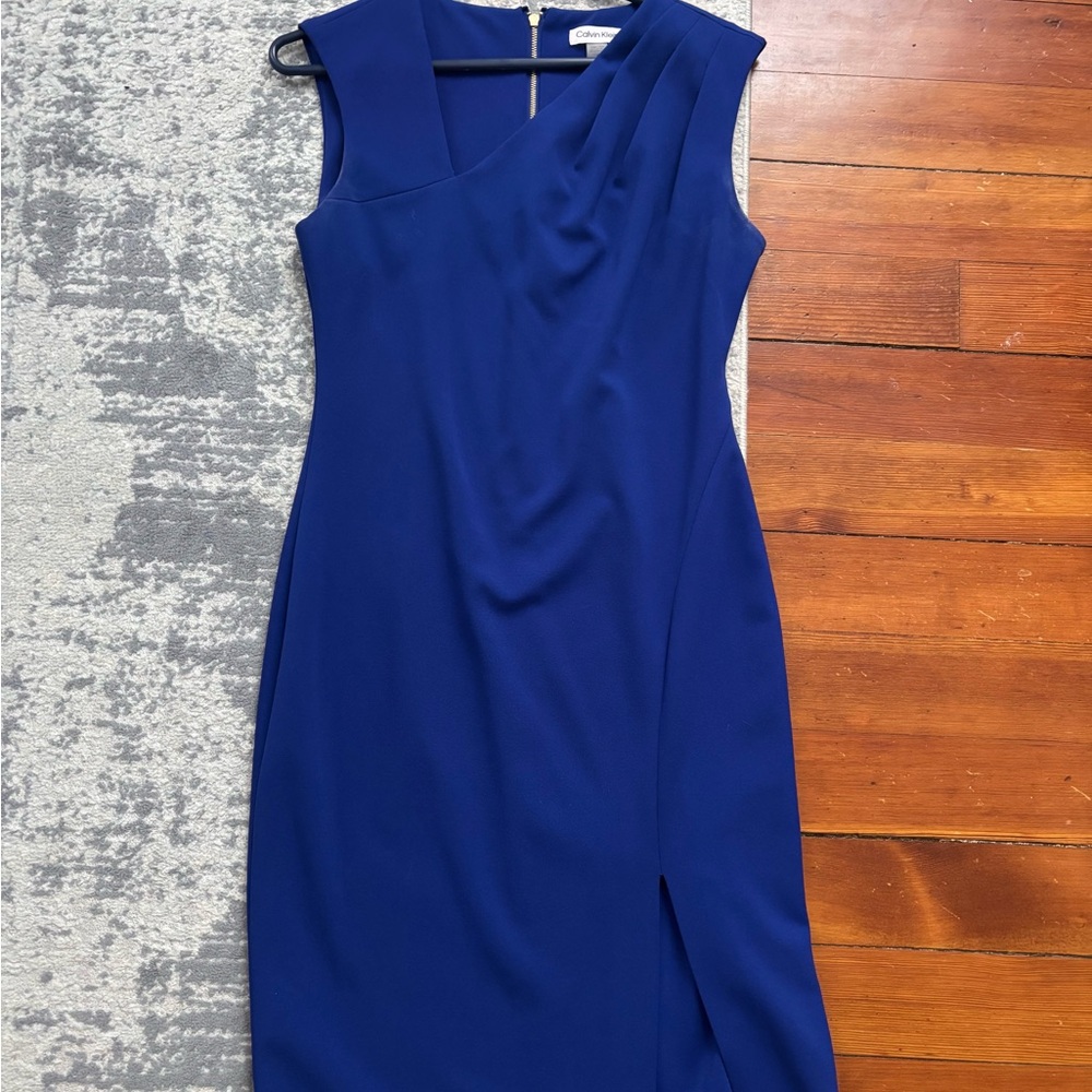 Elegant Blue Sleeveless Dress